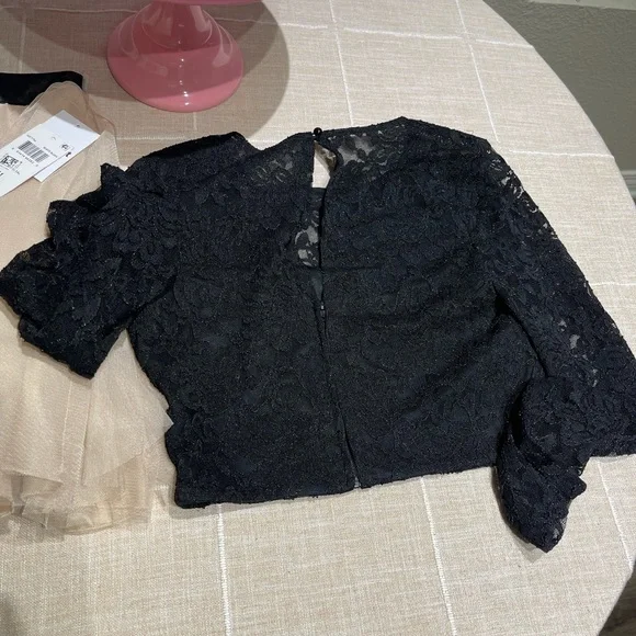 Macy’s Juniors' Rose Mesh flare skirt & Lace crop top size 11